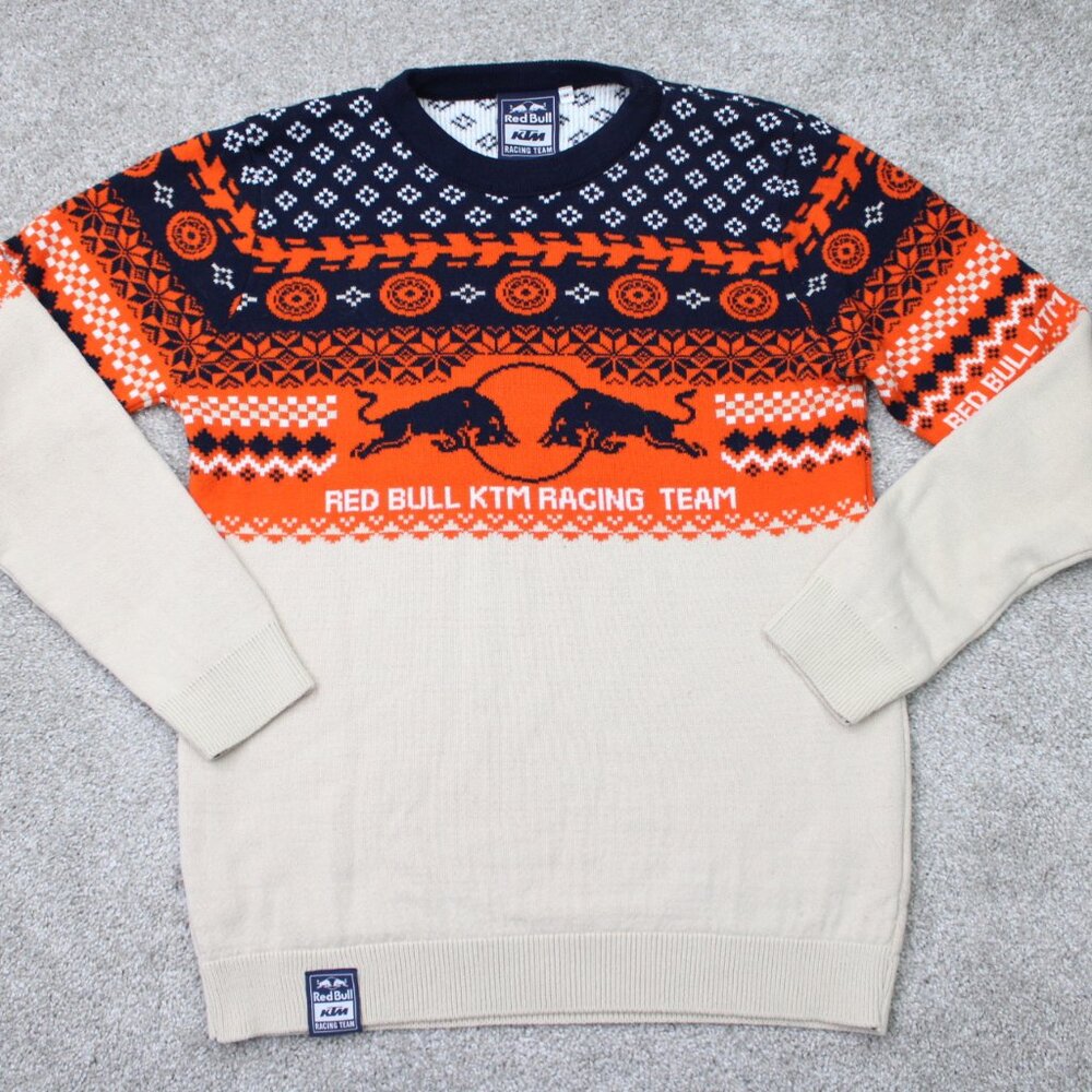 Red Bull Sweater Mens Medium Blue/Orange KTM Racing Team Christams Holiday